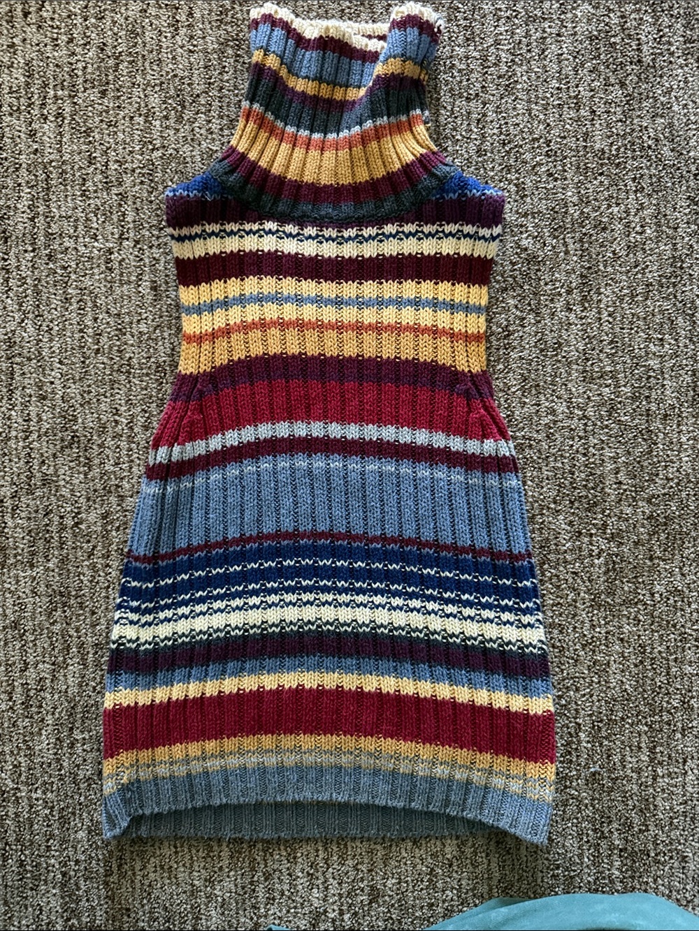 Next Era Multicolor Striped Sleeveless Turtleneck Sweater Vest Stretchy